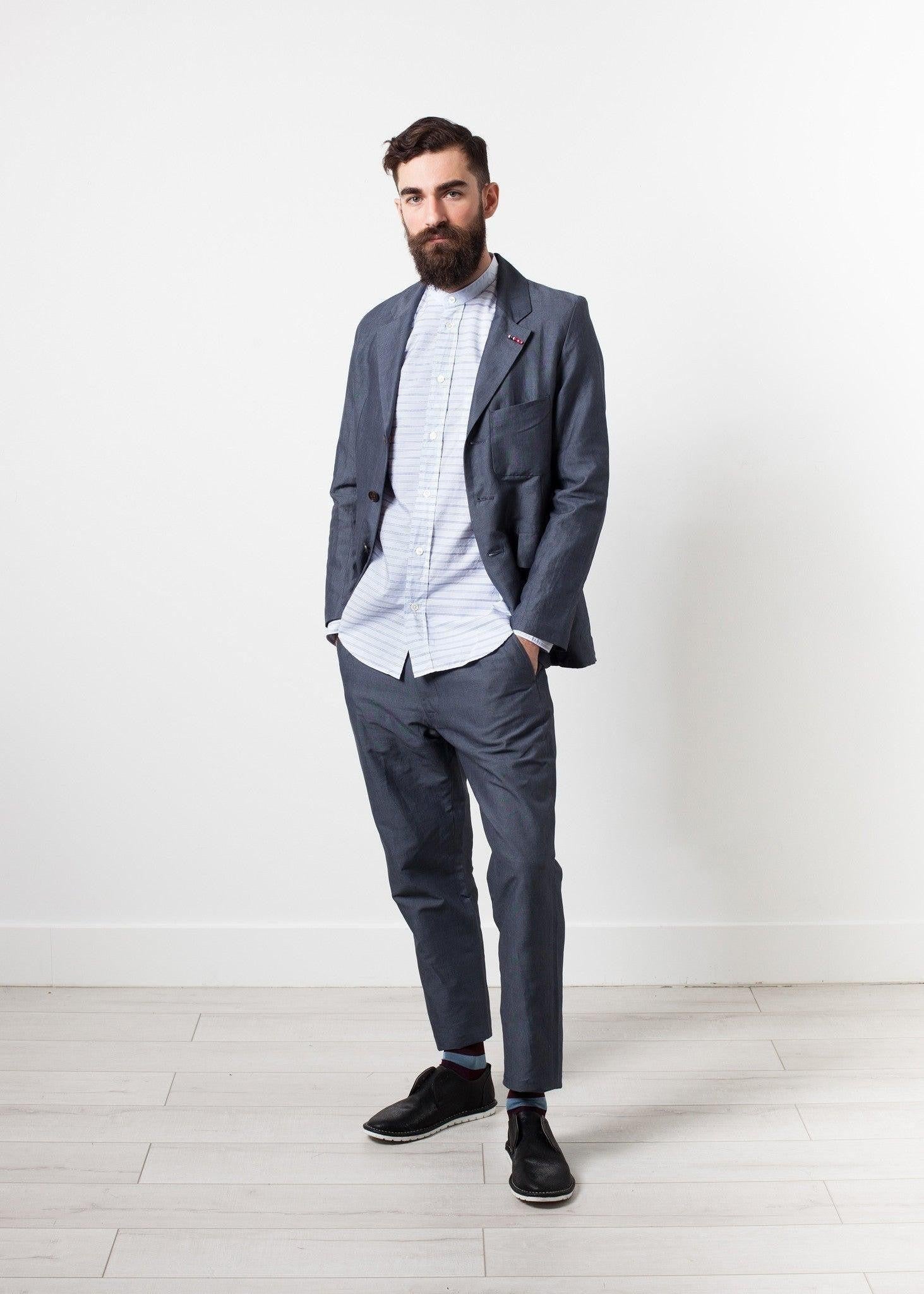 Mandarin Collar Formal Shirt.