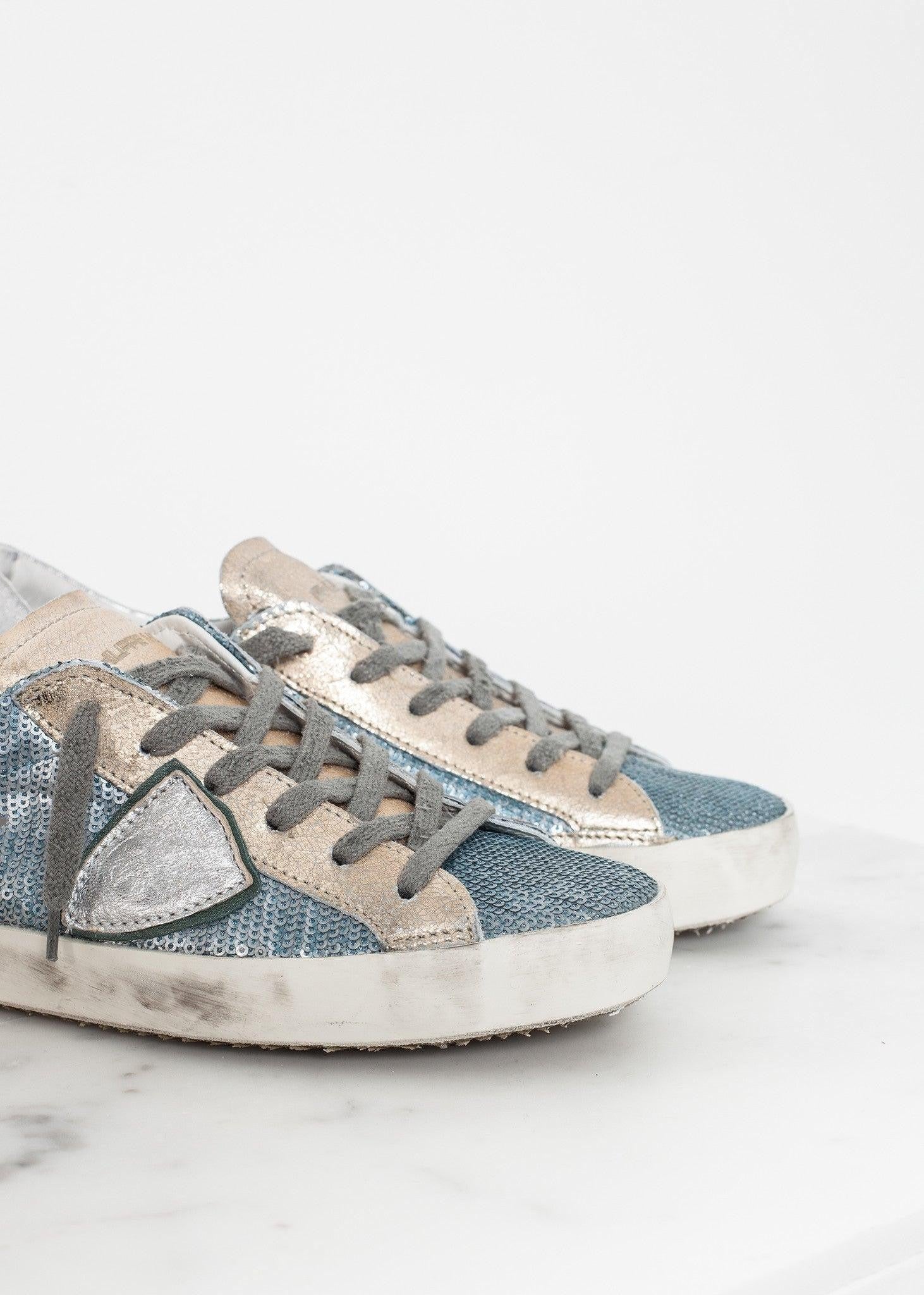 Metallic Sequin Low Top Sneaker.