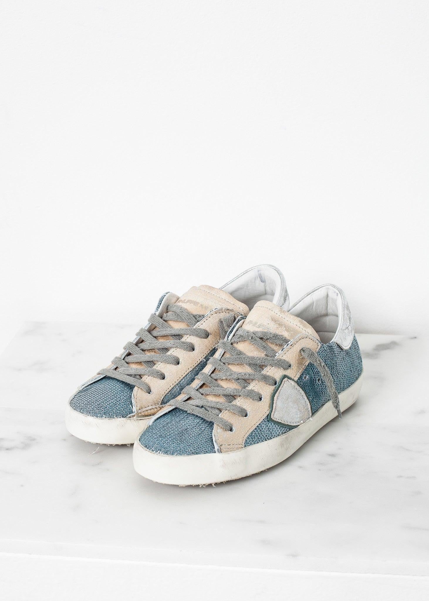 Metallic Sequin Low Top Sneaker.
