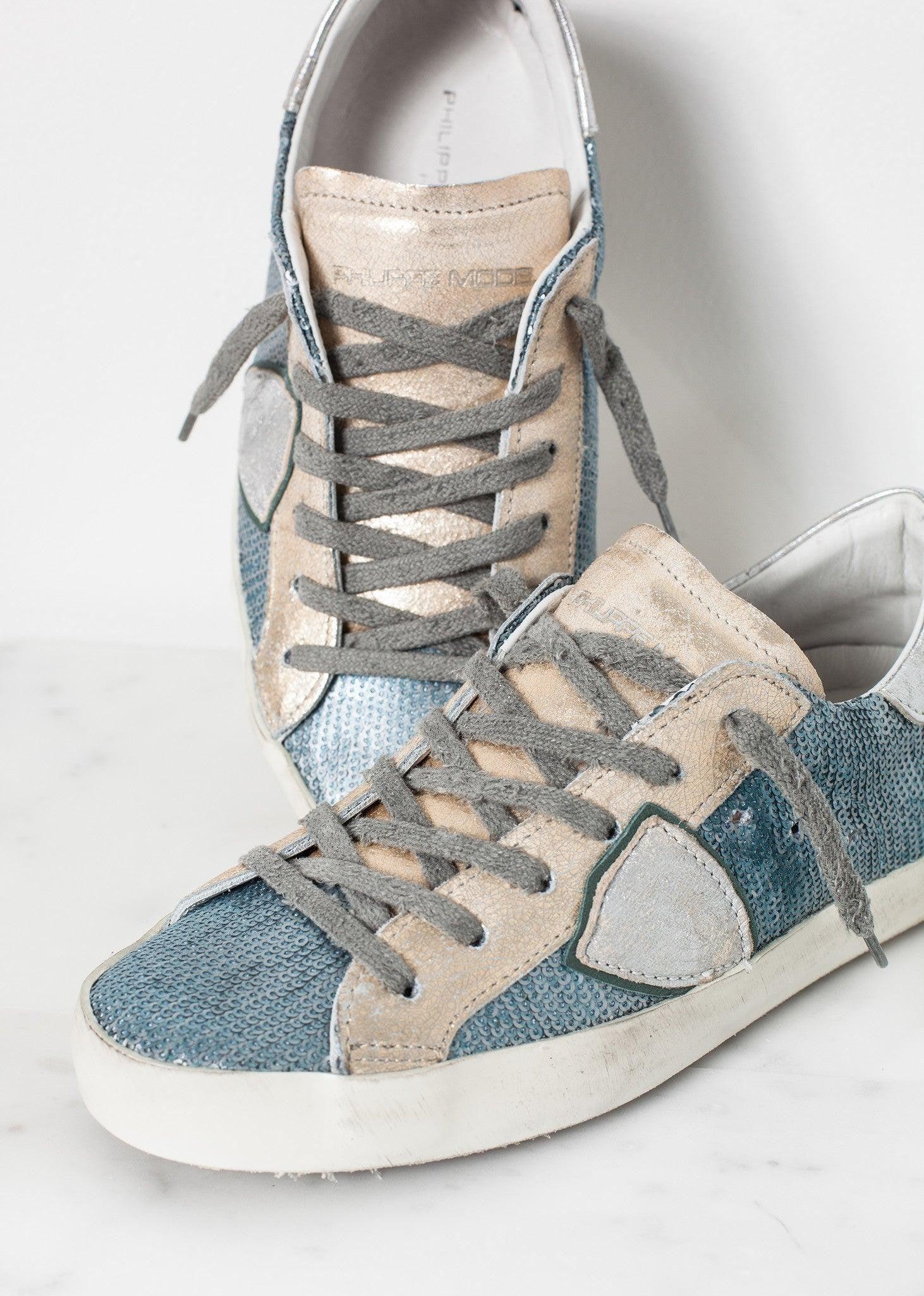 Metallic Sequin Low Top Sneaker.