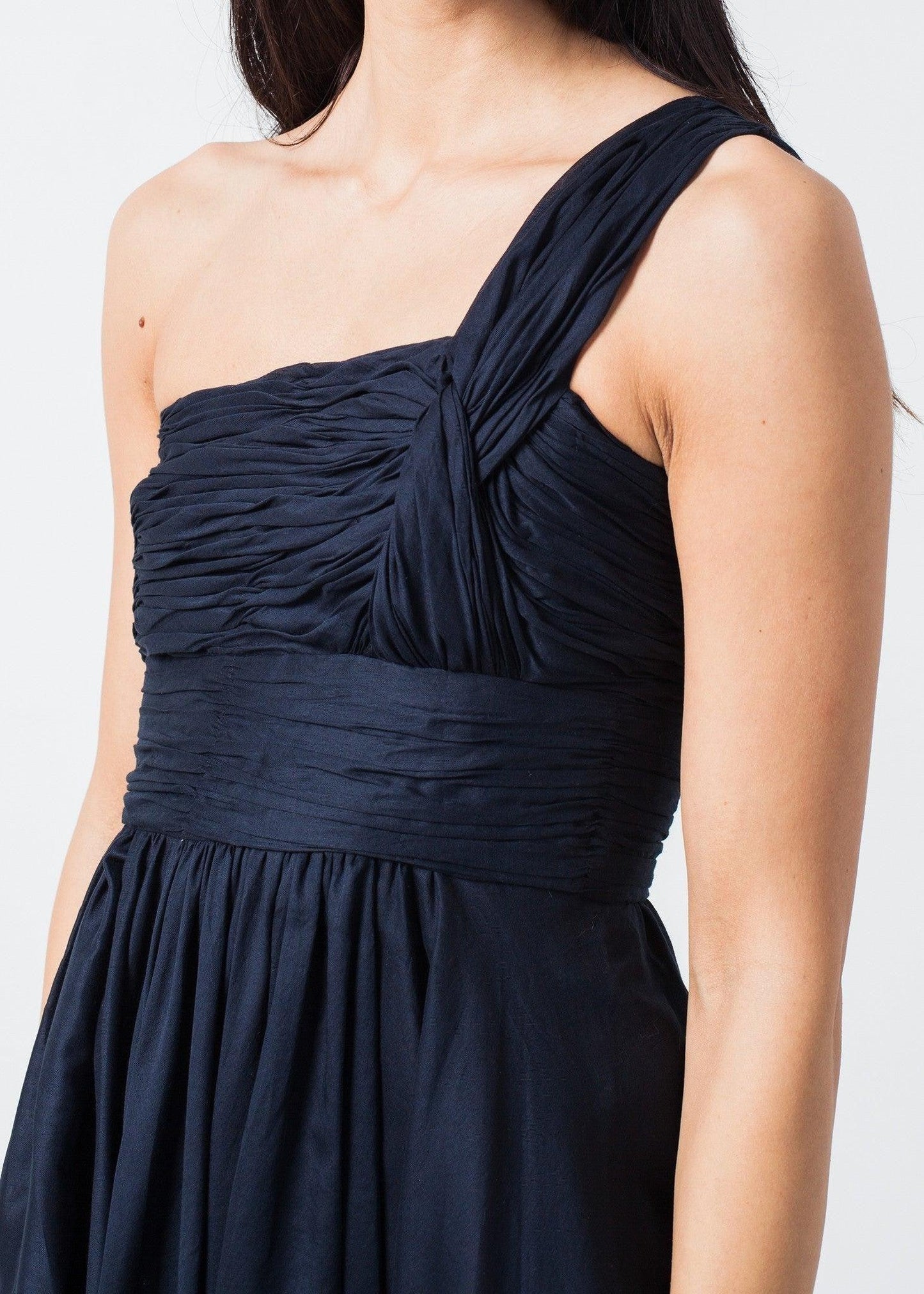 One Shoulder Dress in Navy.