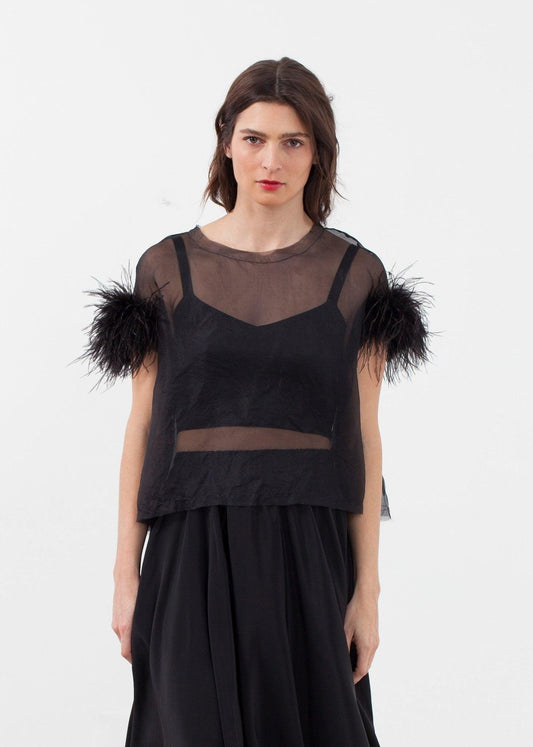 Organza Feather Top.