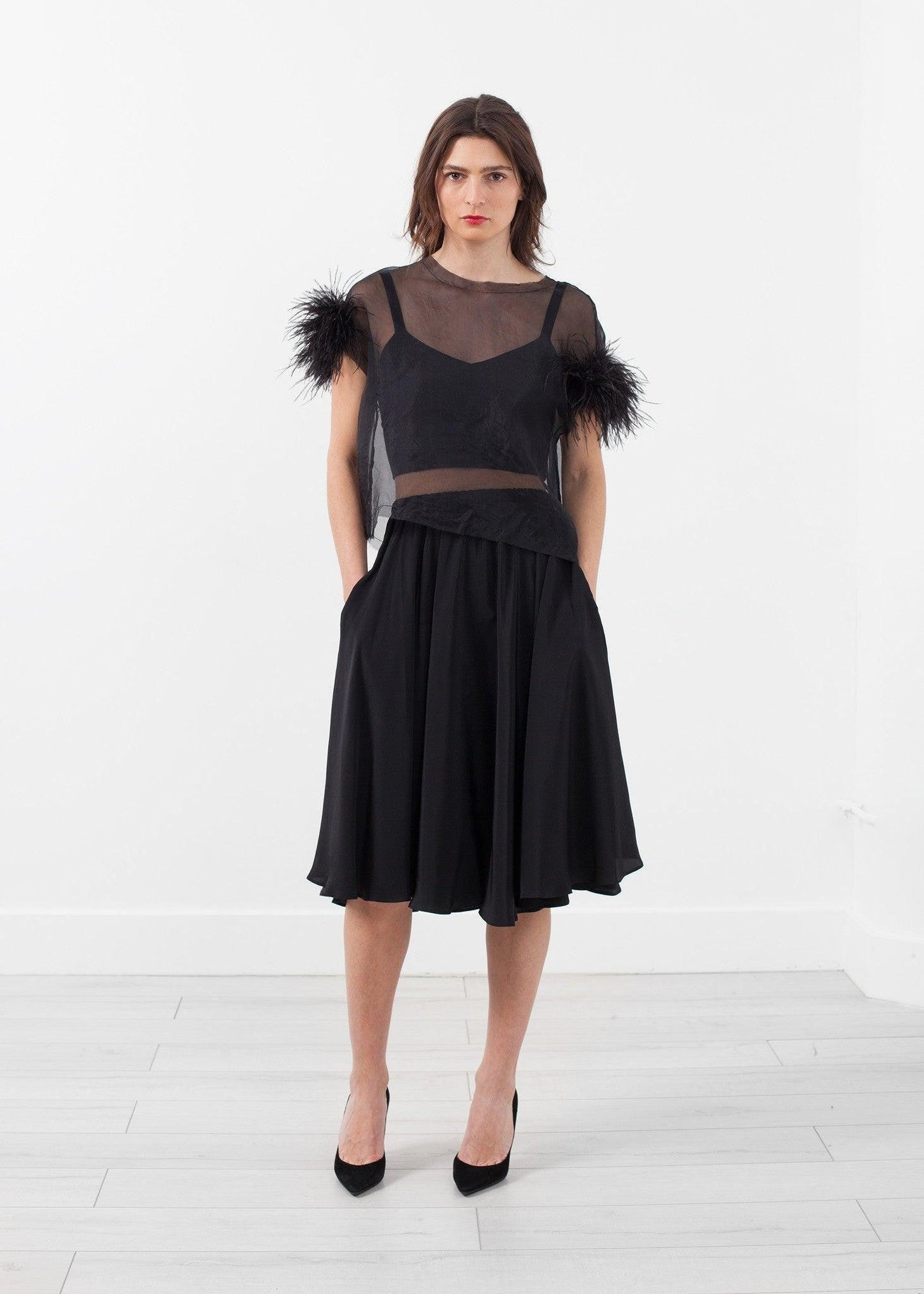 Organza Feather Top.