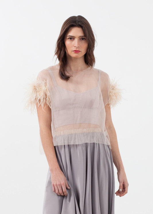 Organza Feather Top.