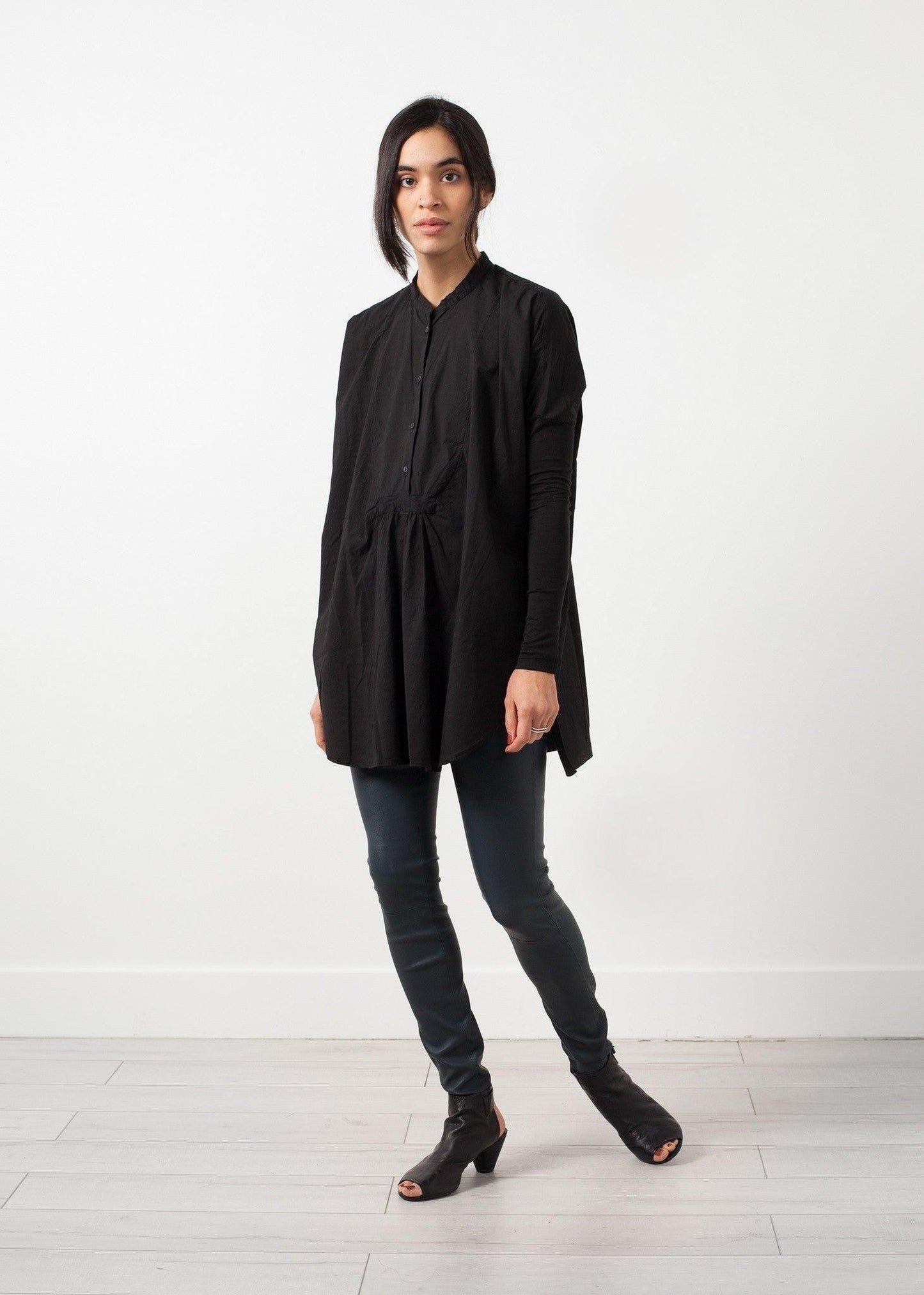 Oversized Bibbed Blouse.