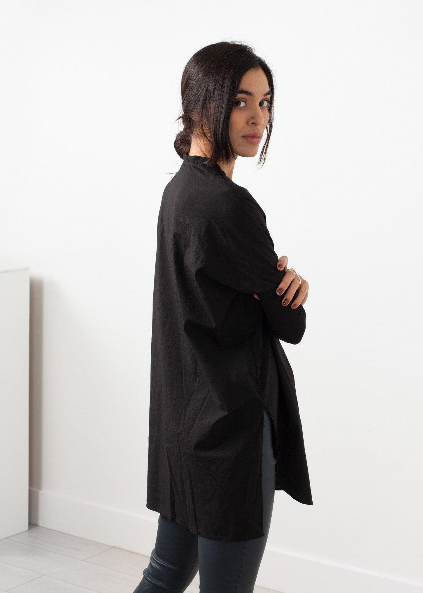 Oversized Bibbed Blouse.