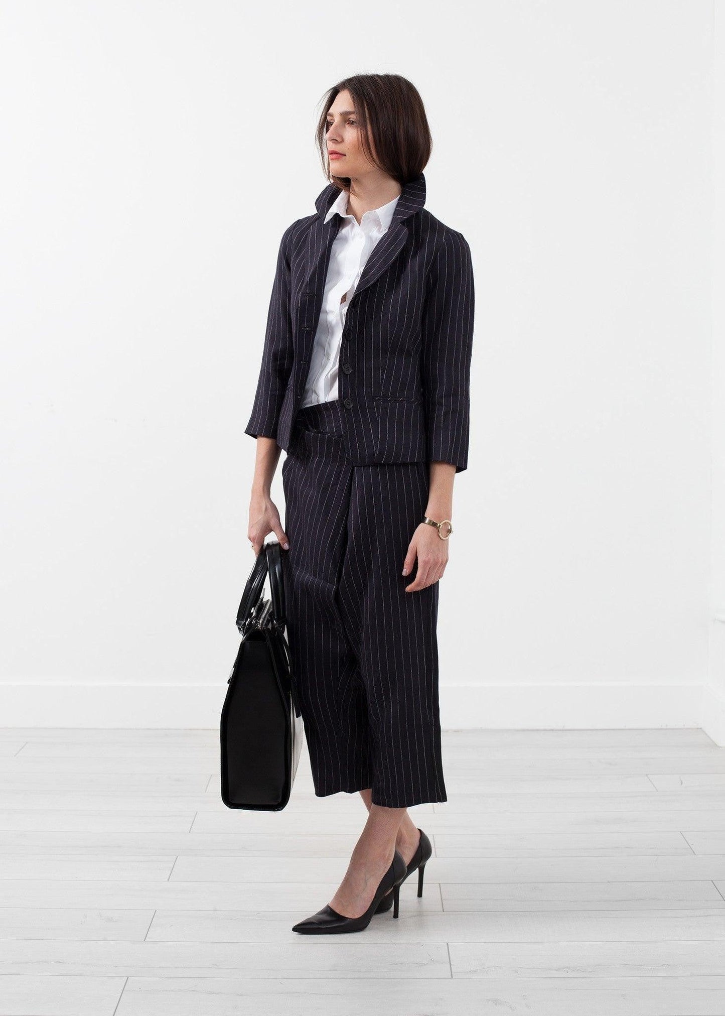 Pinstripe Blazer.