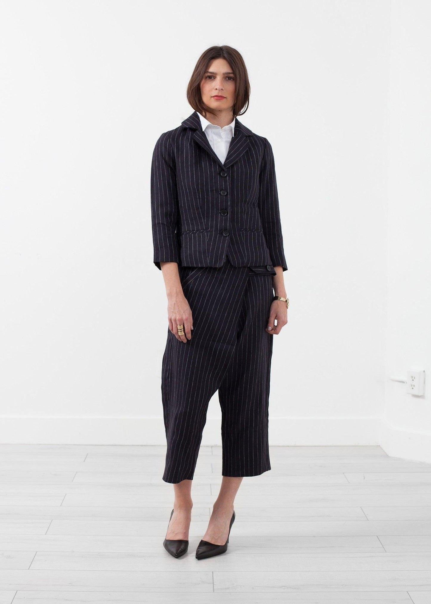 Pinstripe Blazer.