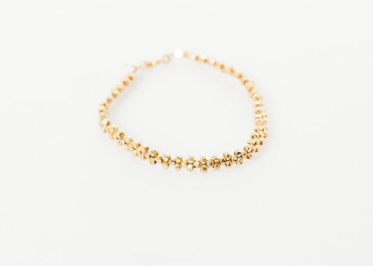 Lane Bead Bracelet in Gold Brass.