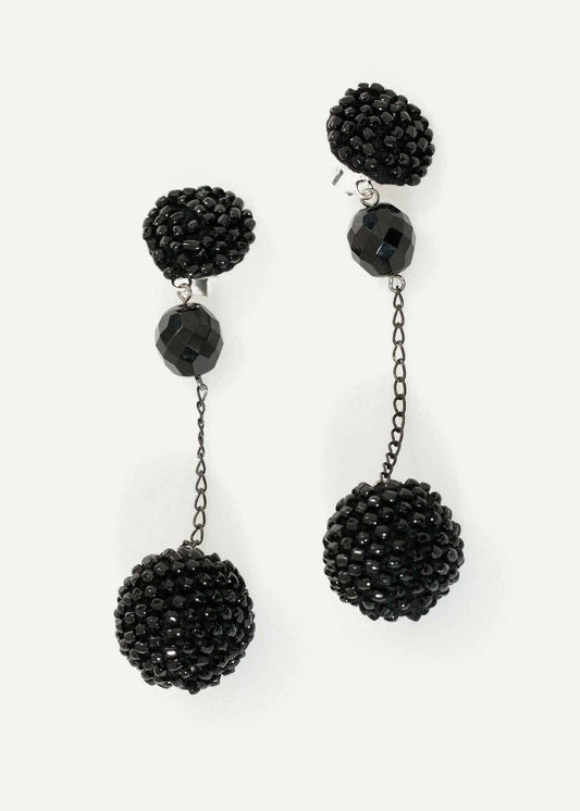 Drop Cluster Earring in Black.