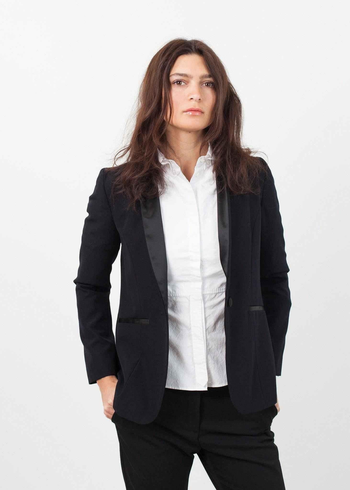 Shawl Collar Blazer in Black.