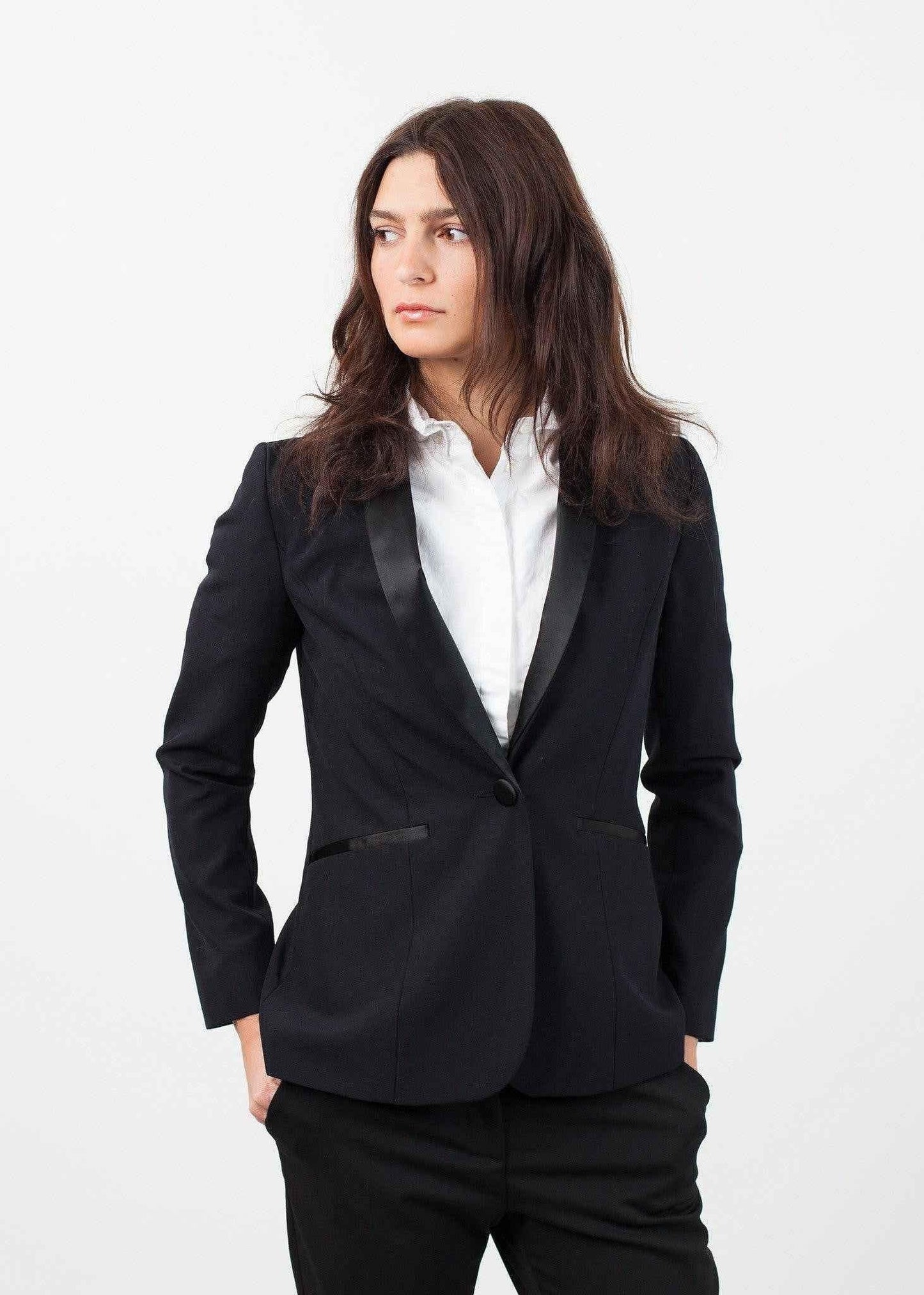 Shawl Collar Blazer in Black.