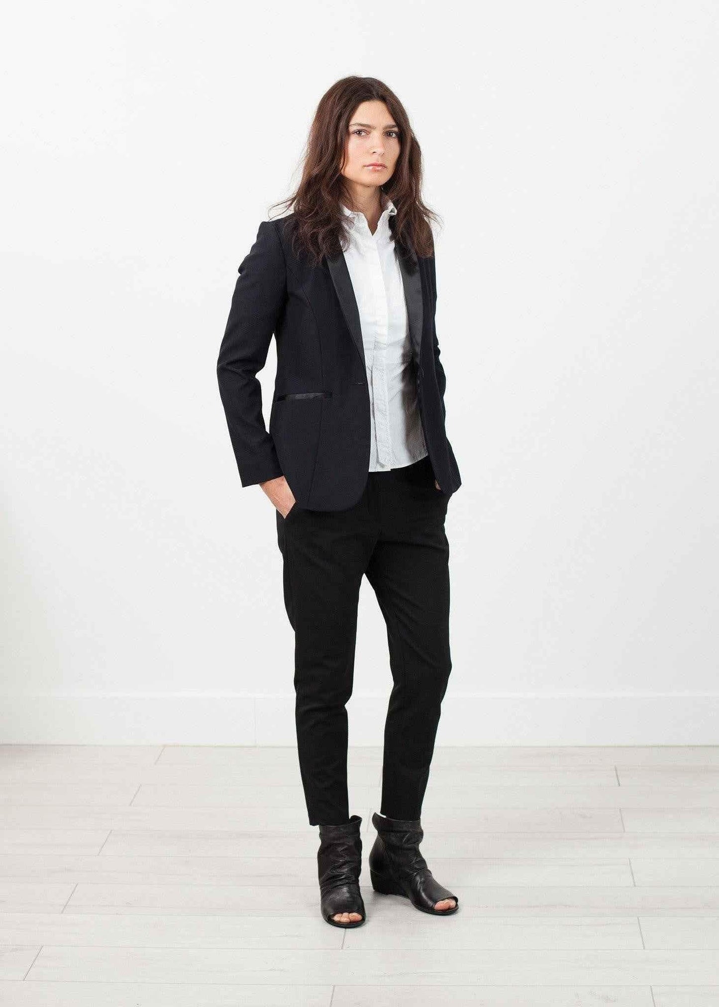 Shawl Collar Blazer in Black.
