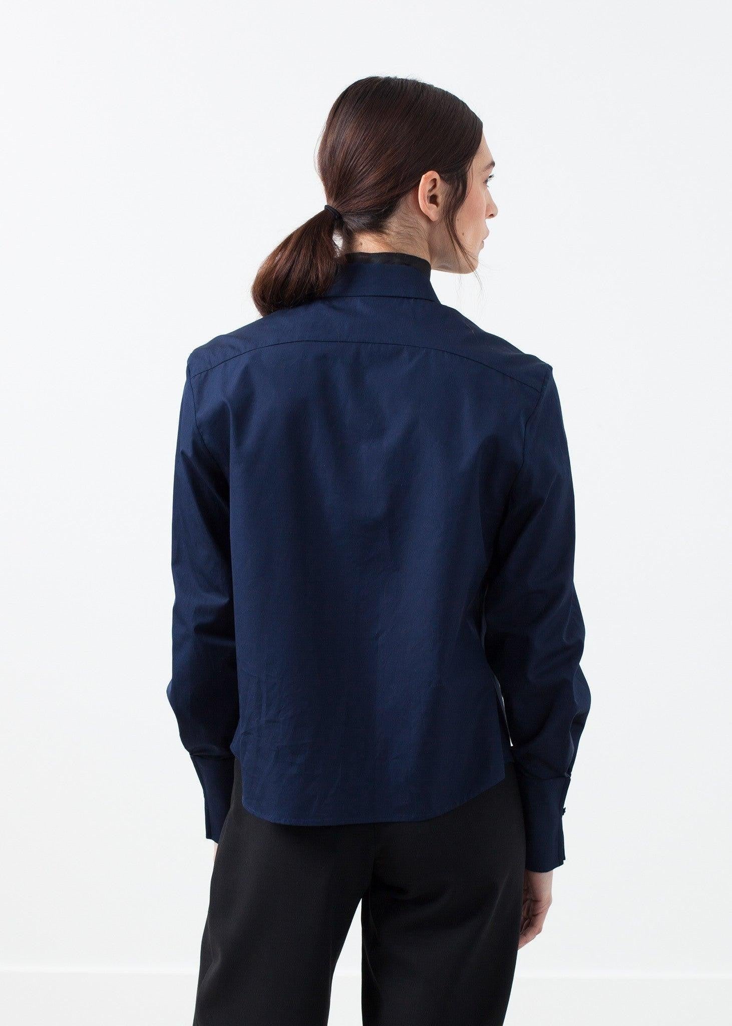 Sheer Silk Collar Button Up.