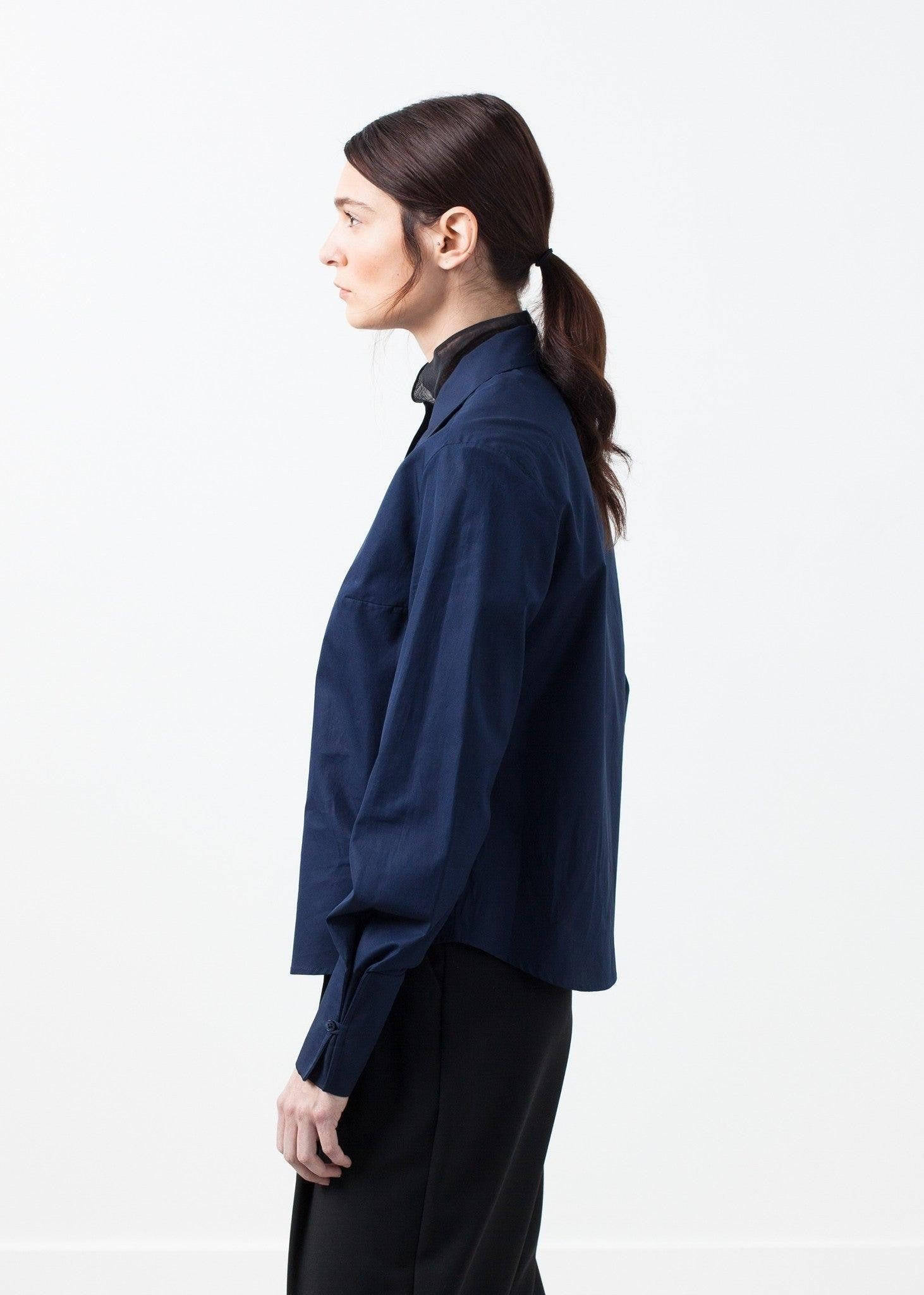 Sheer Silk Collar Button Up.