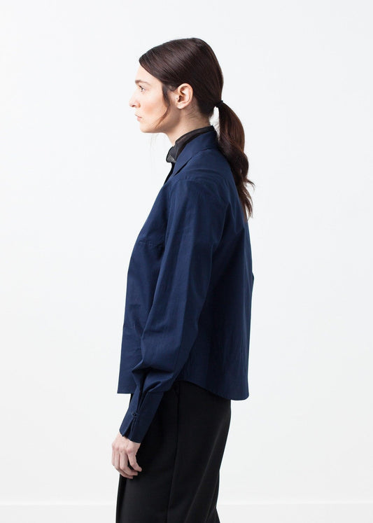 Sheer Silk Collar Button Up.