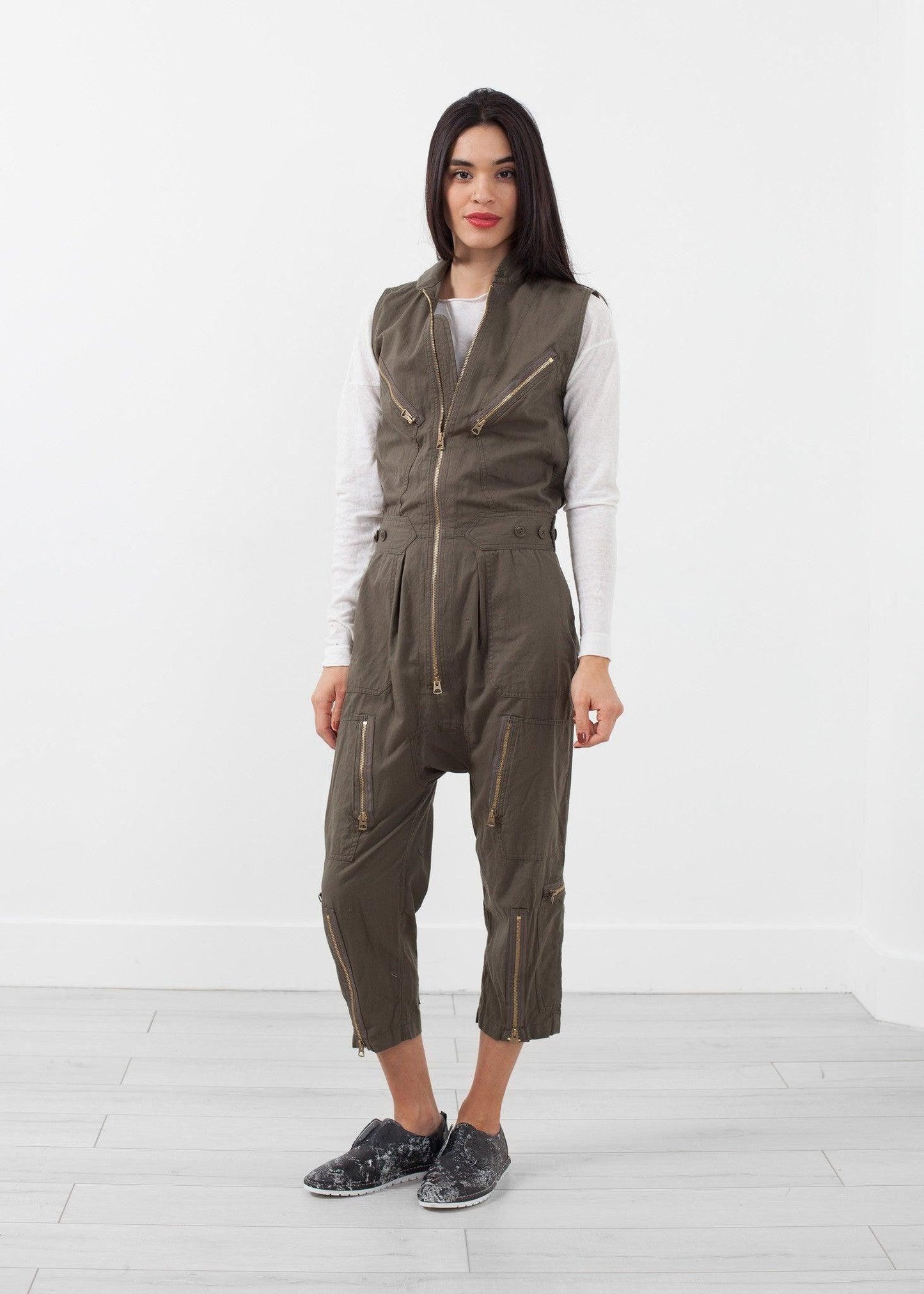 Sleeveless Harem Flightsuit.
