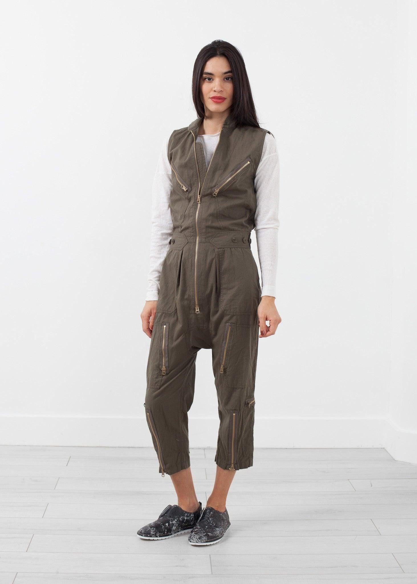 Sleeveless Harem Flightsuit.