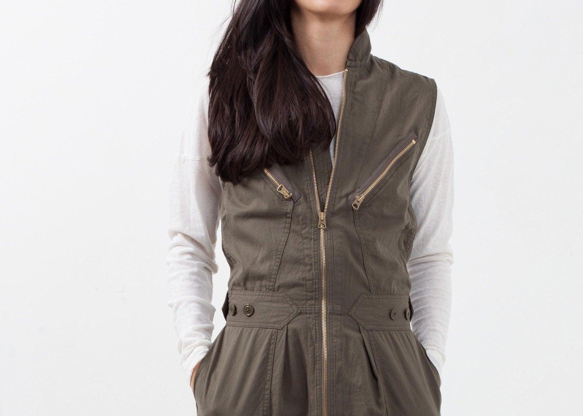 Sleeveless Harem Flightsuit.