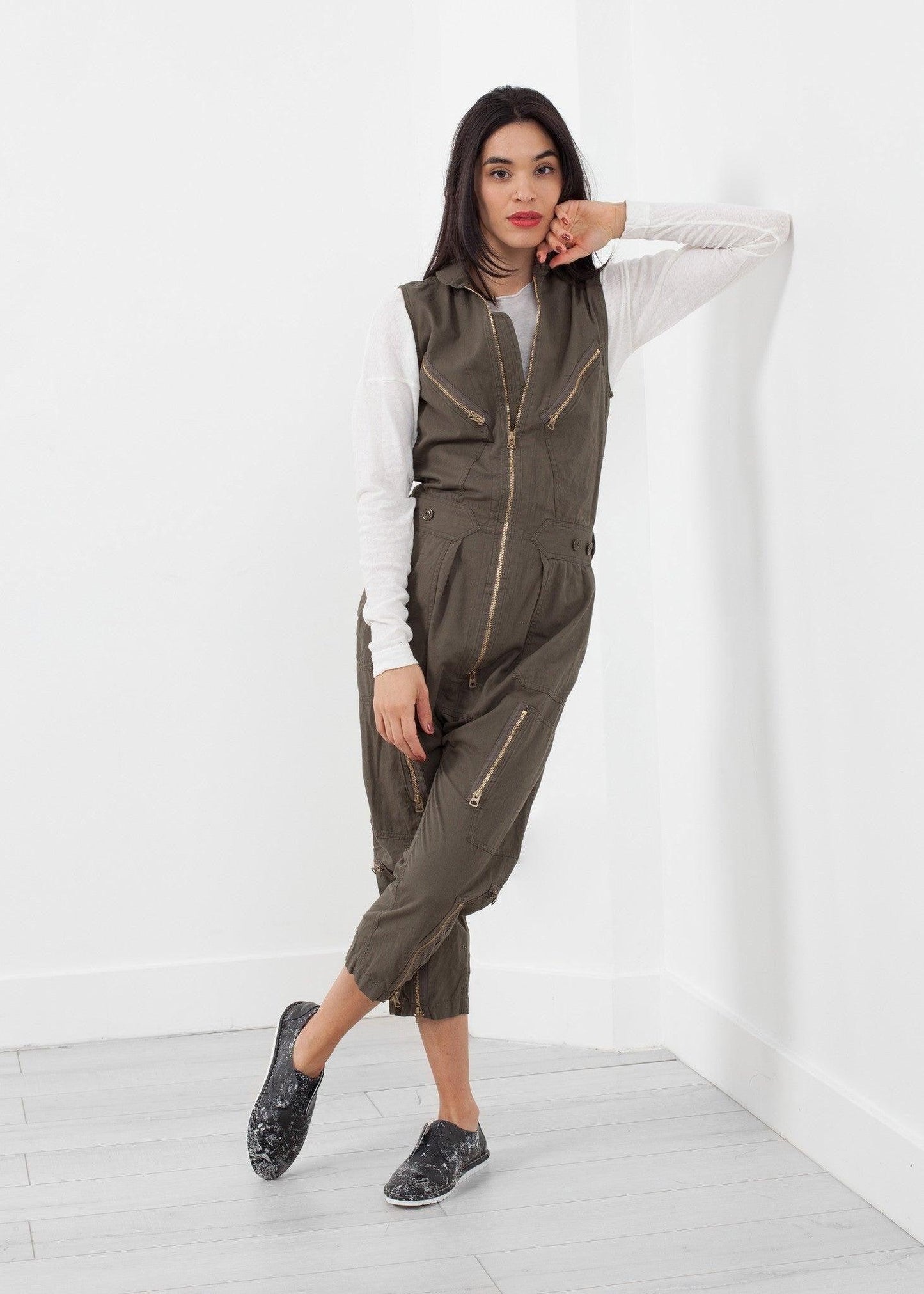 Sleeveless Harem Flightsuit.