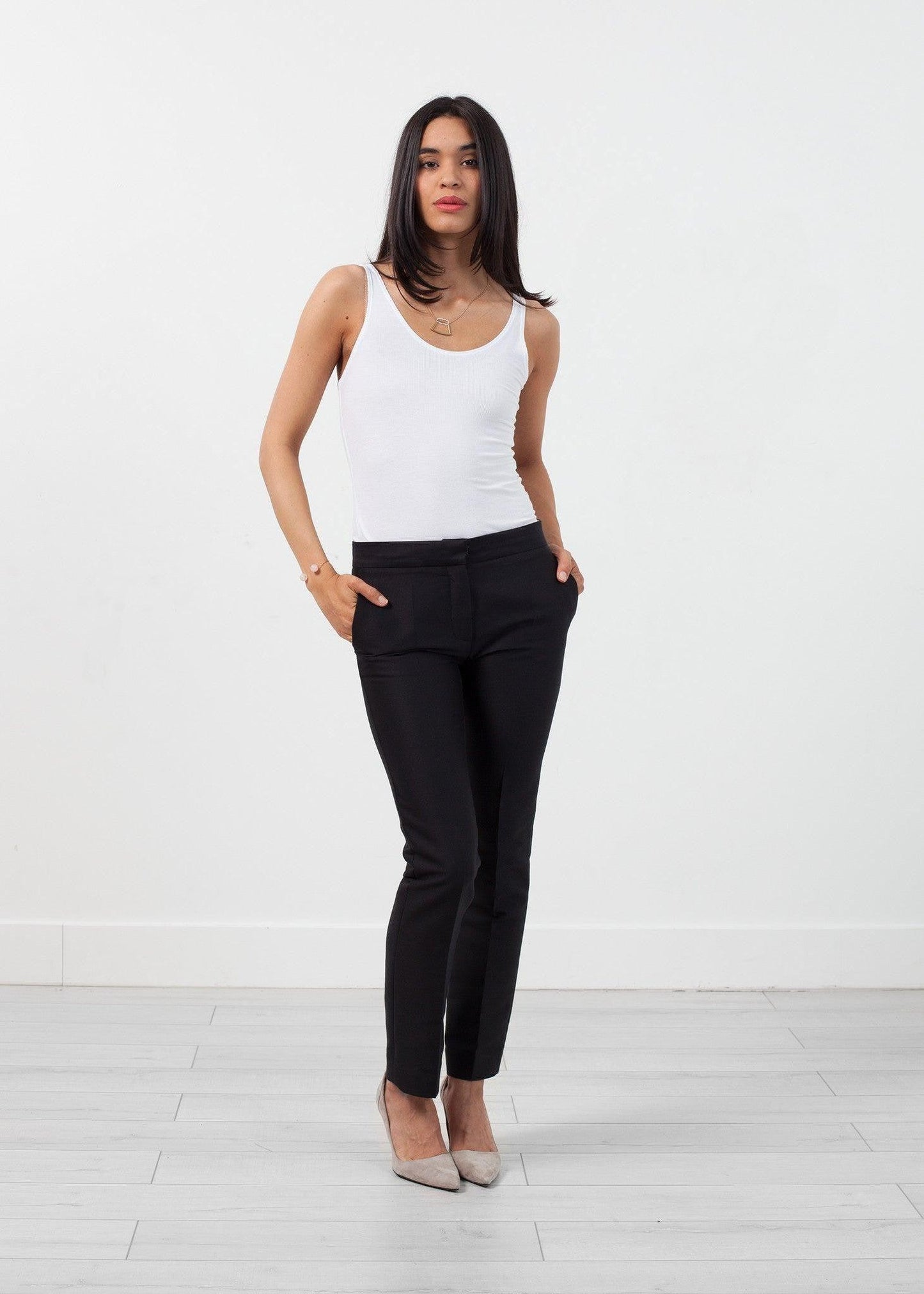 Straight Seam Trouser in Black.