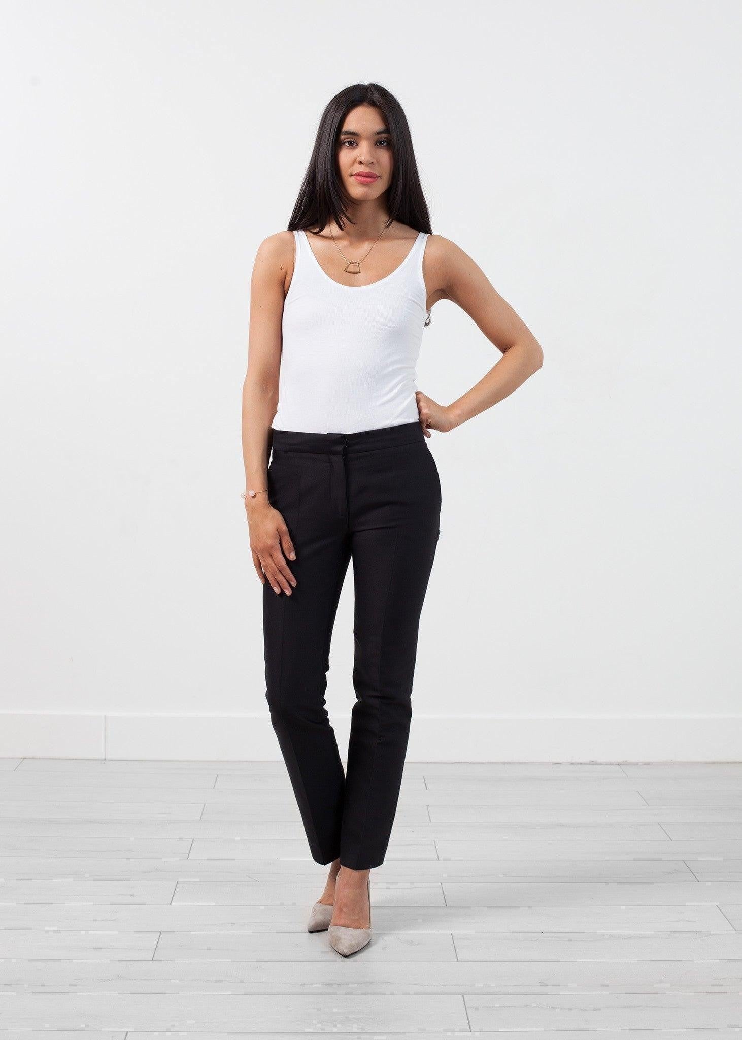 Straight Seam Trouser in Black.