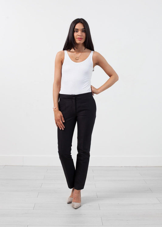 Straight Seam Trouser in Black.