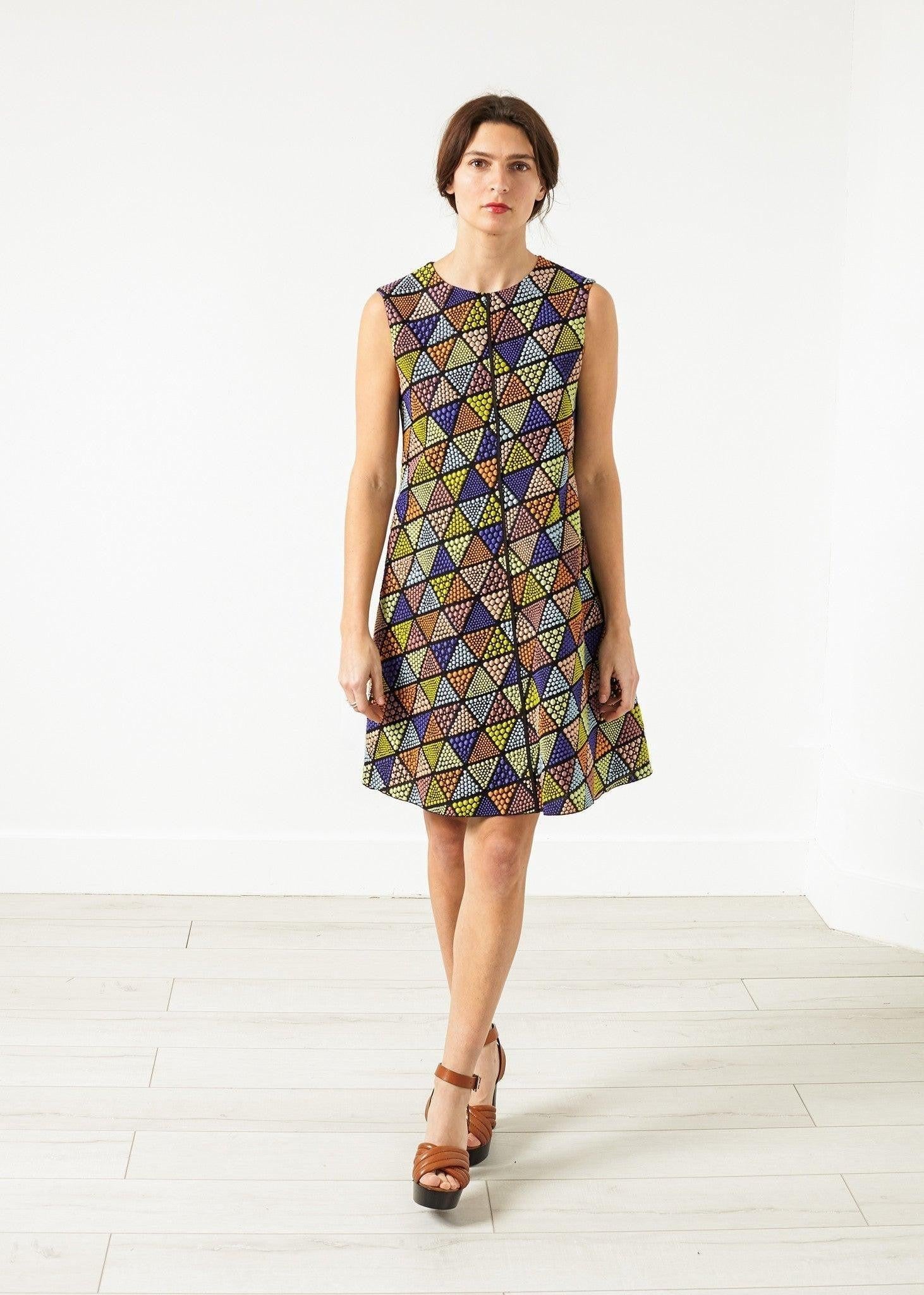 Triangle Sleeveless Dress in Multi.