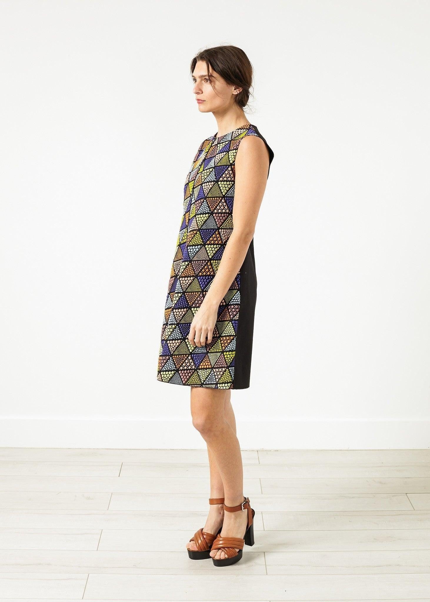 Triangle Sleeveless Dress in Multi.