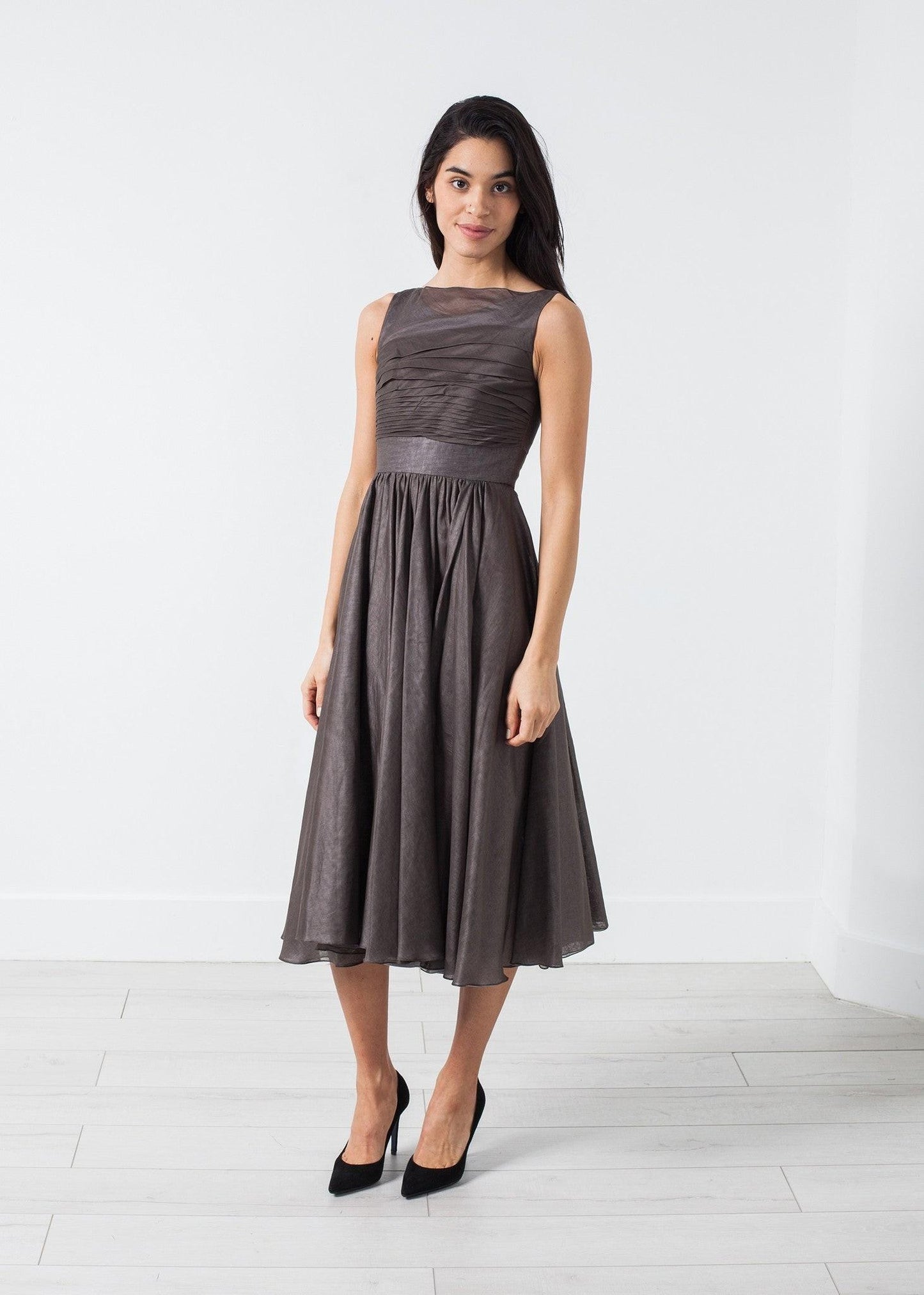 Voile Dress in Grey Pearl.