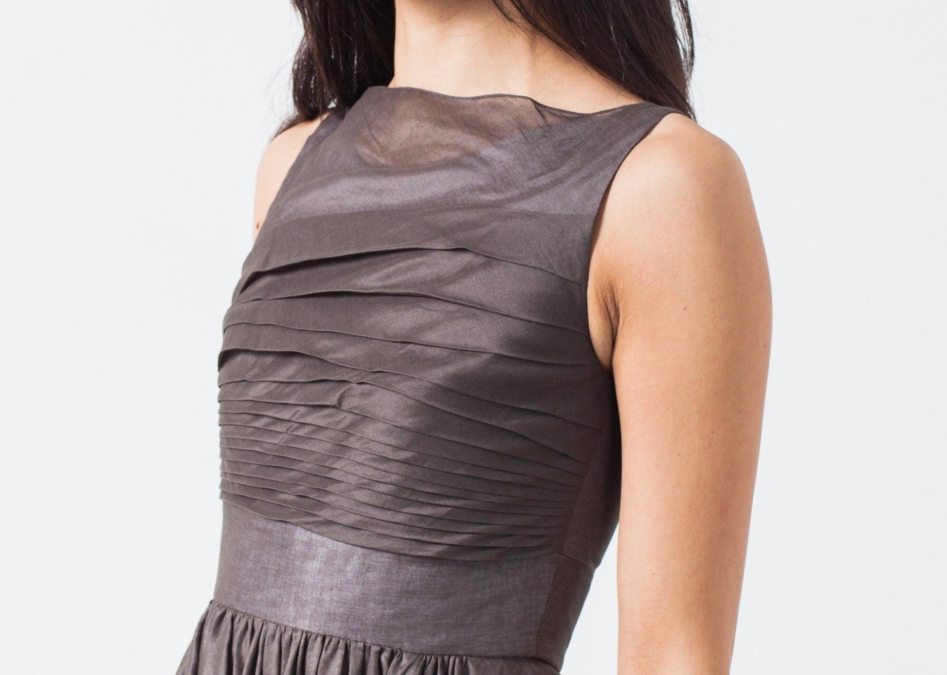 Voile Dress in Grey Pearl.
