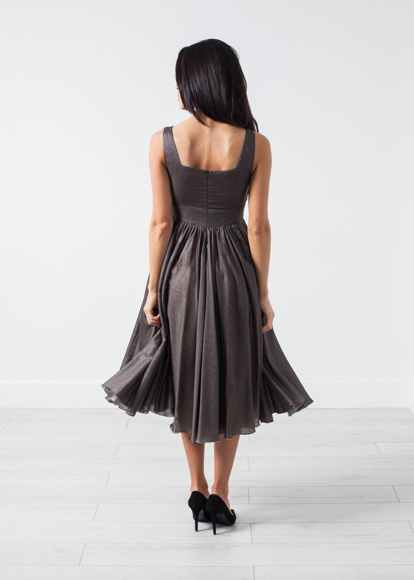 Voile Dress in Grey Pearl.