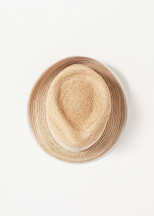 Washboard Hat in Straw/White.