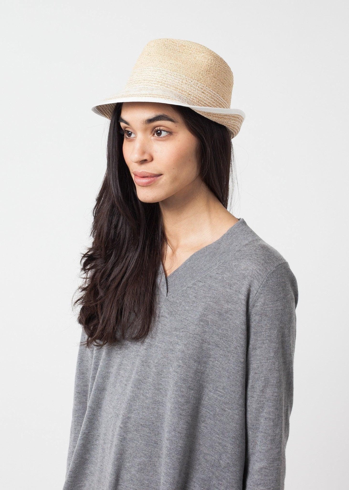 Washboard Hat in Straw/White.