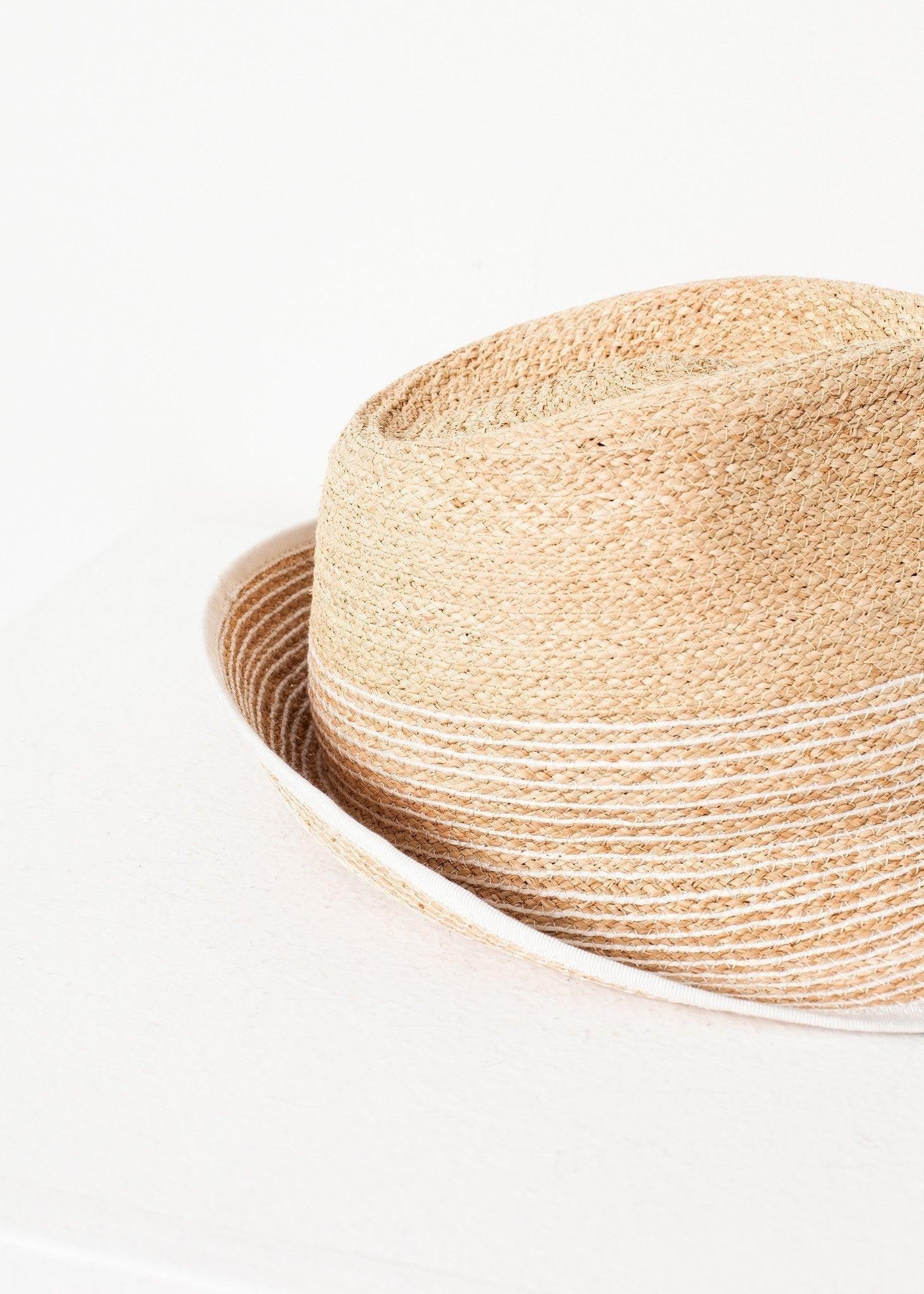Washboard Hat in Straw/White.