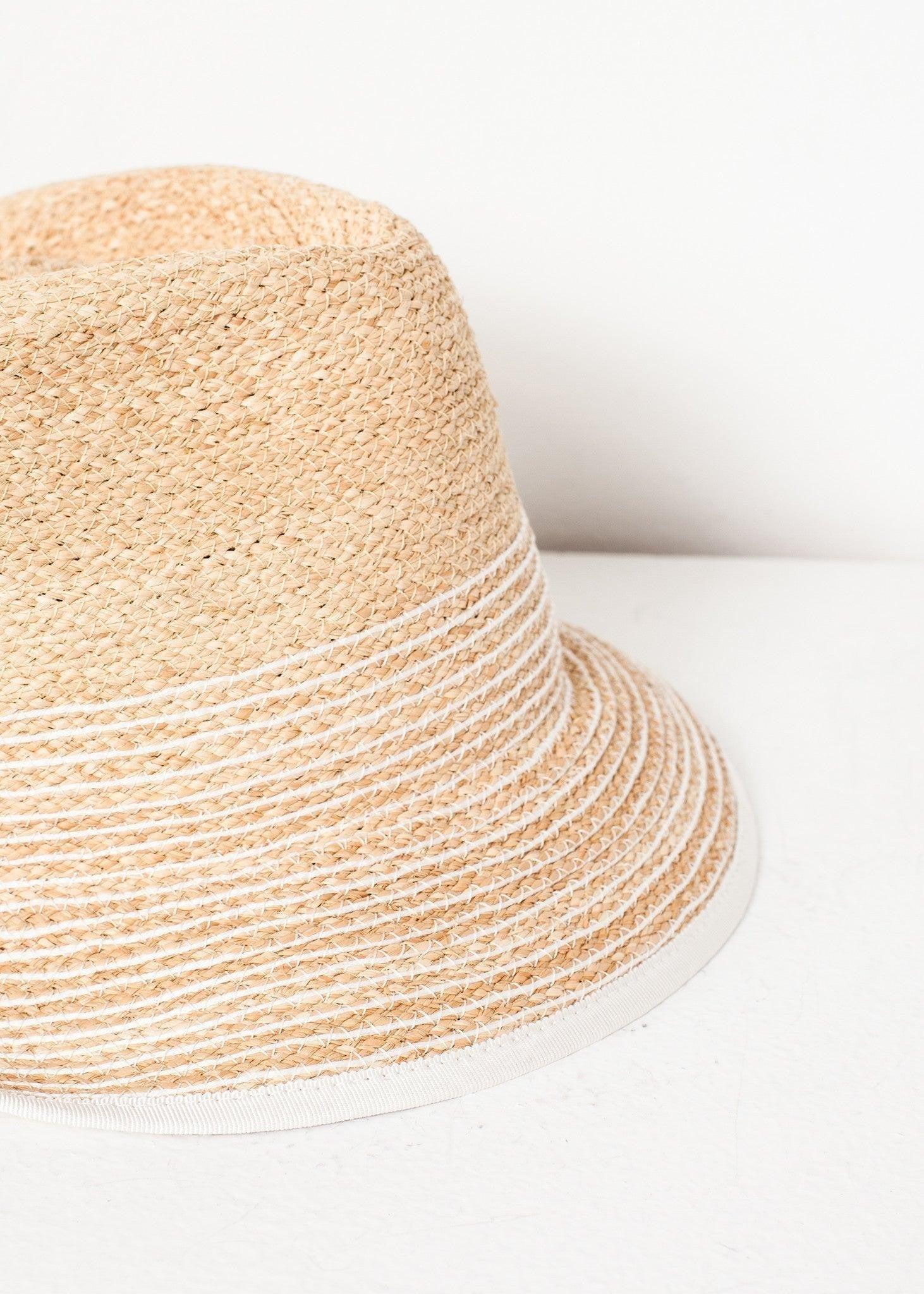 Washboard Hat in Straw/White.