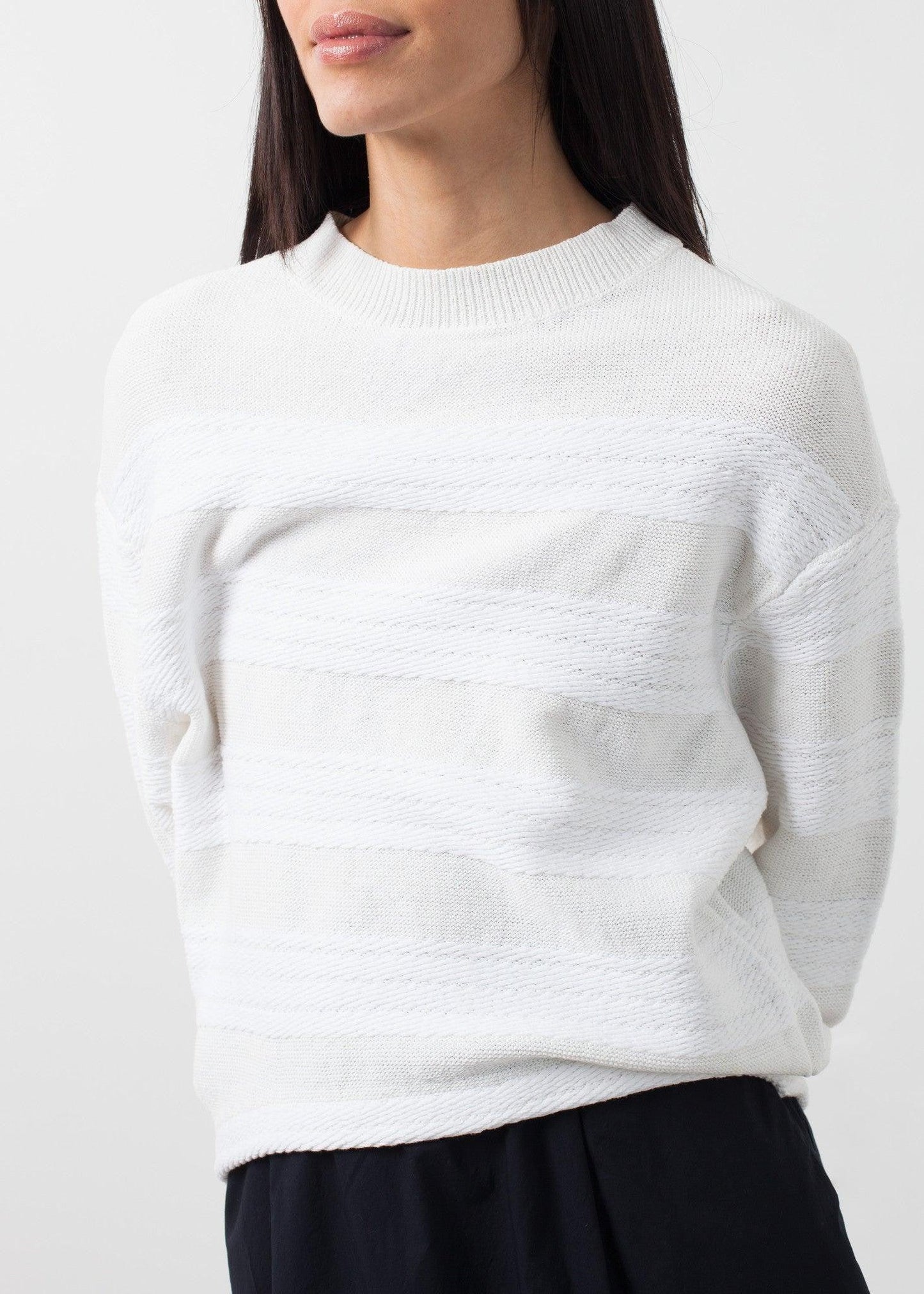 Wide Stripe Sweater.