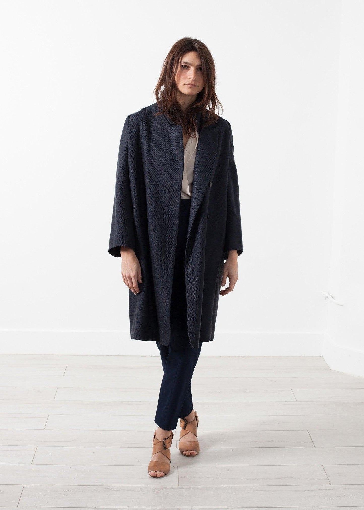 Woven Pleat Back Coat.