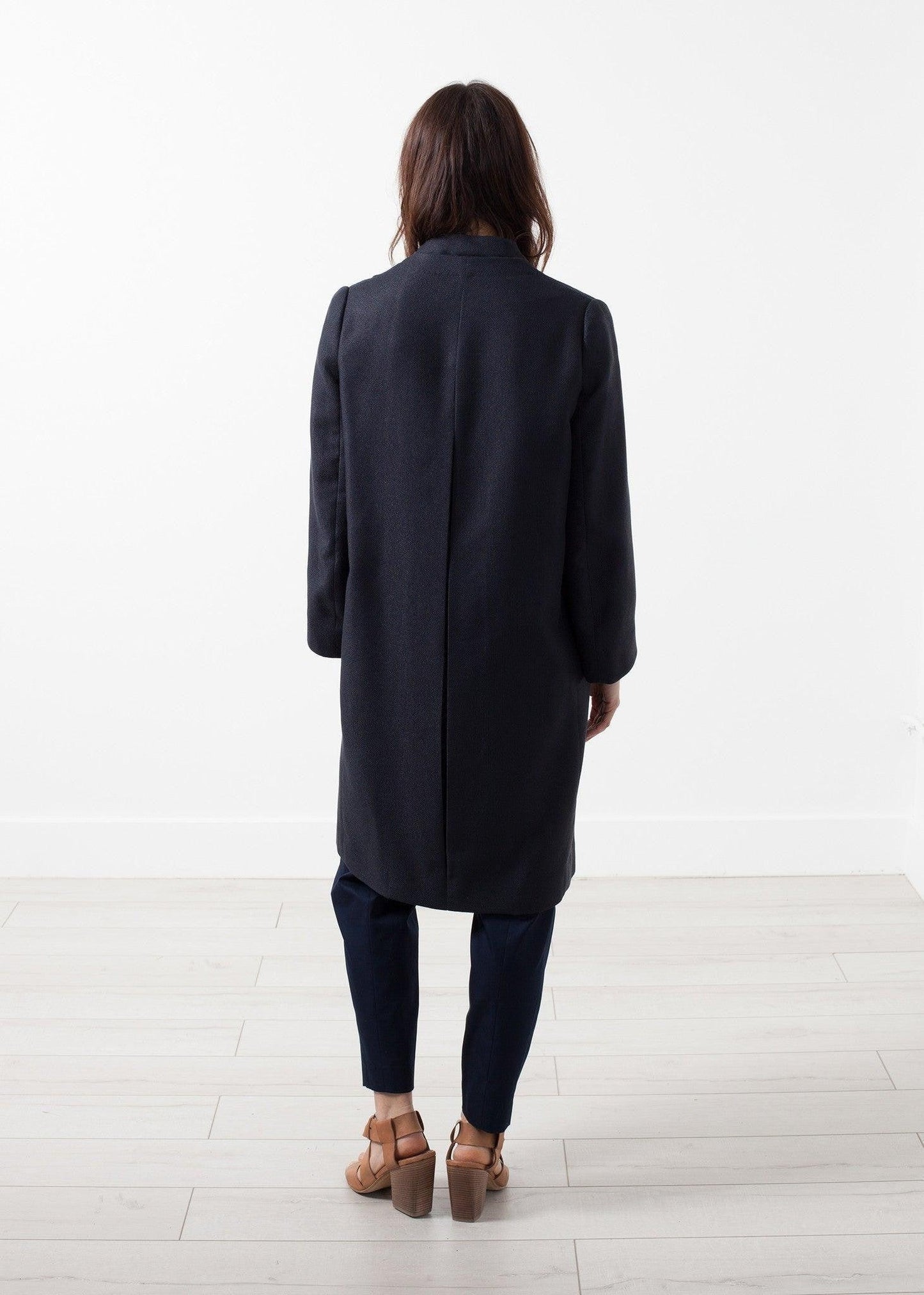 Woven Pleat Back Coat.