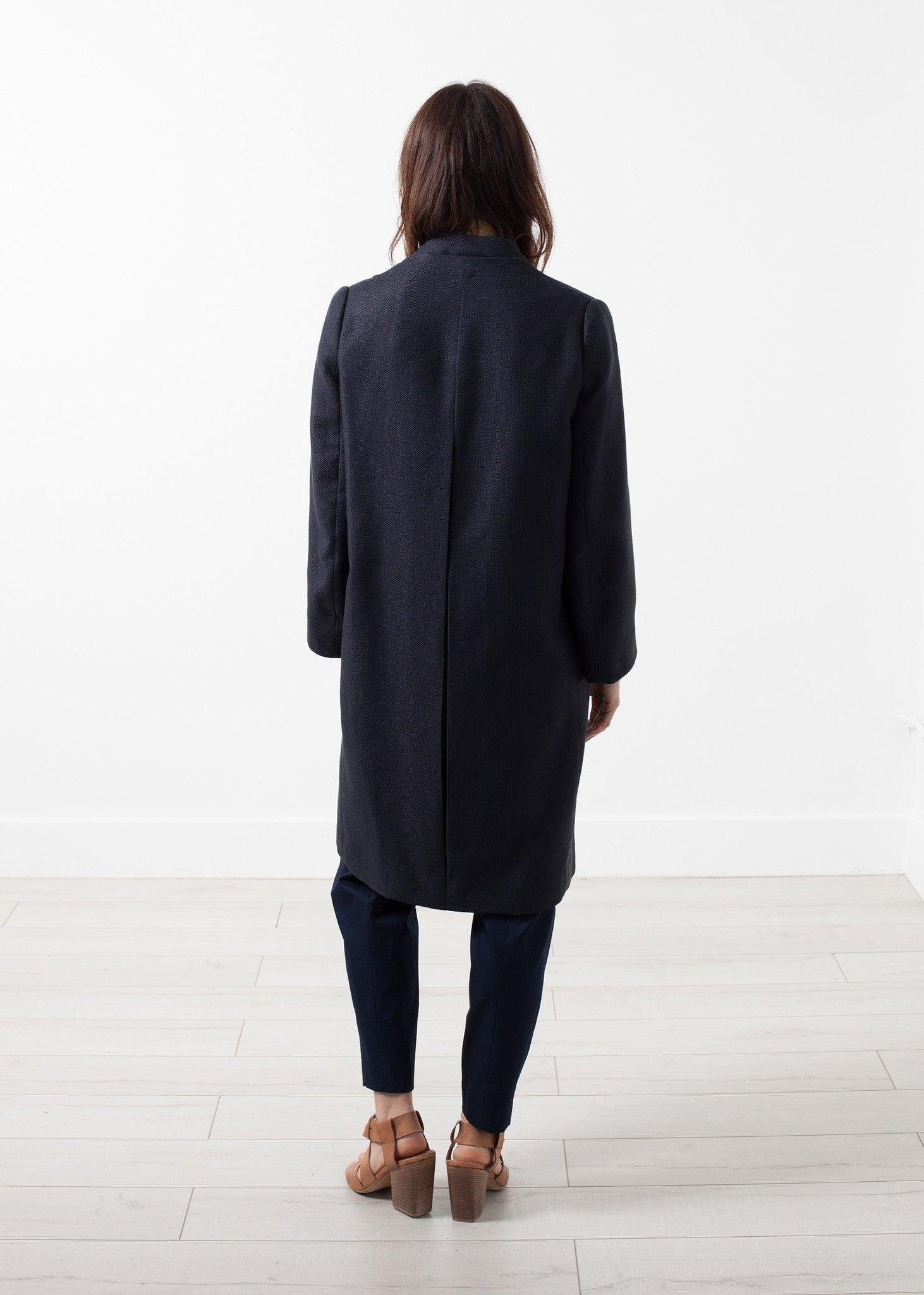 Woven Pleat Back Coat.