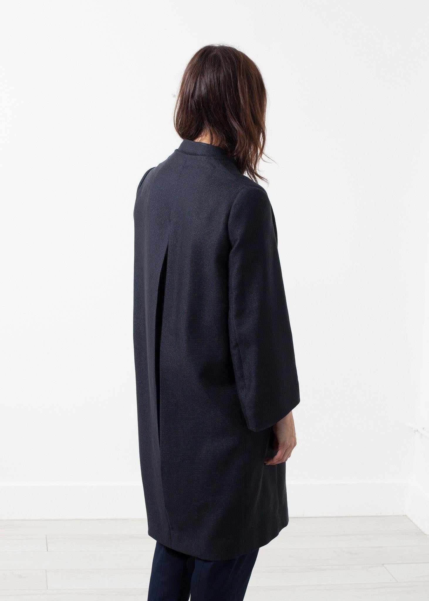 Woven Pleat Back Coat.